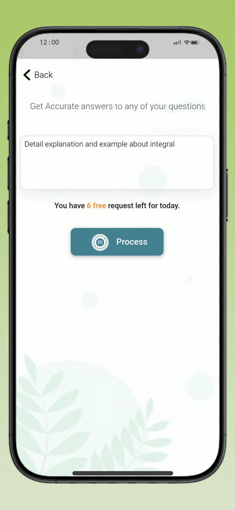 AI assistant interface in All Maths Formulas app for math problem explanations