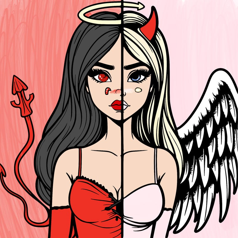 devil vs angel realistic girl