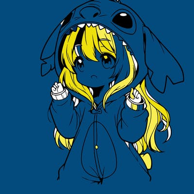 anime girl in a stitch onsie