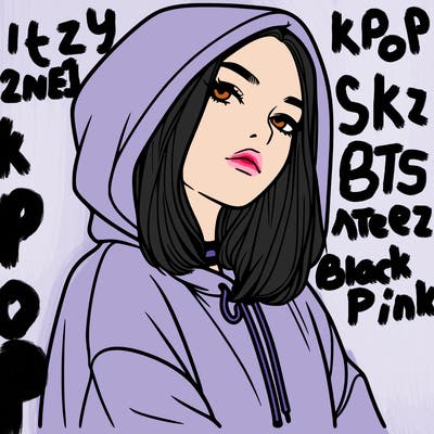 a realistic girl in a hoodie