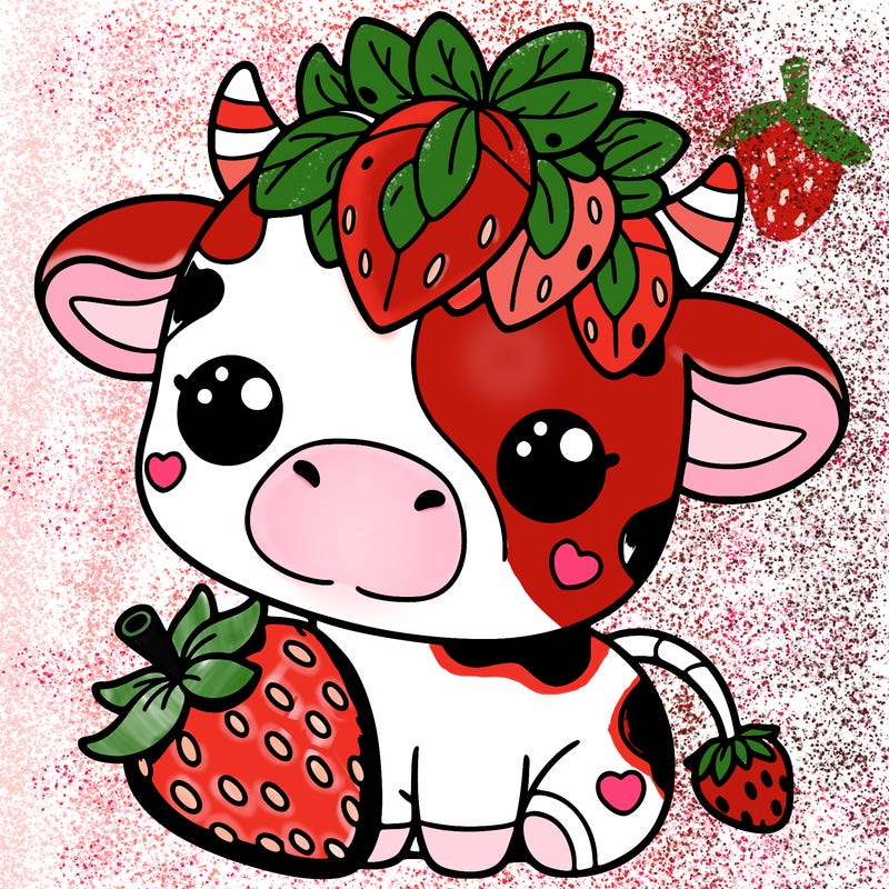 cute strawberry cow