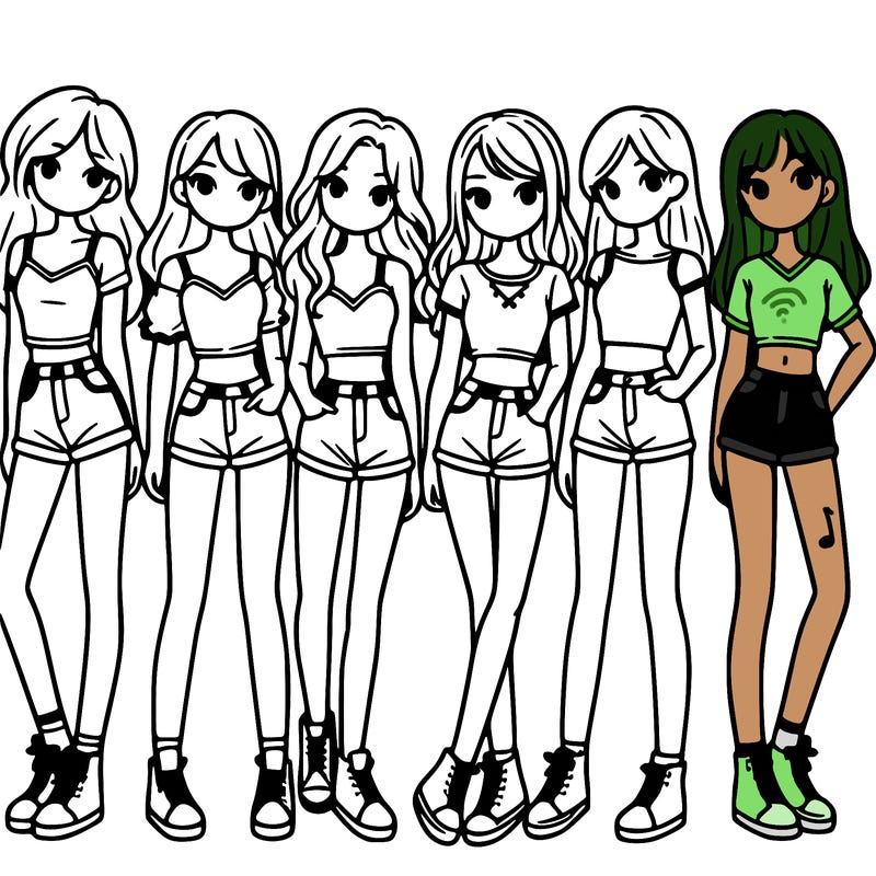 a group of girls wearing crop tops and shorts