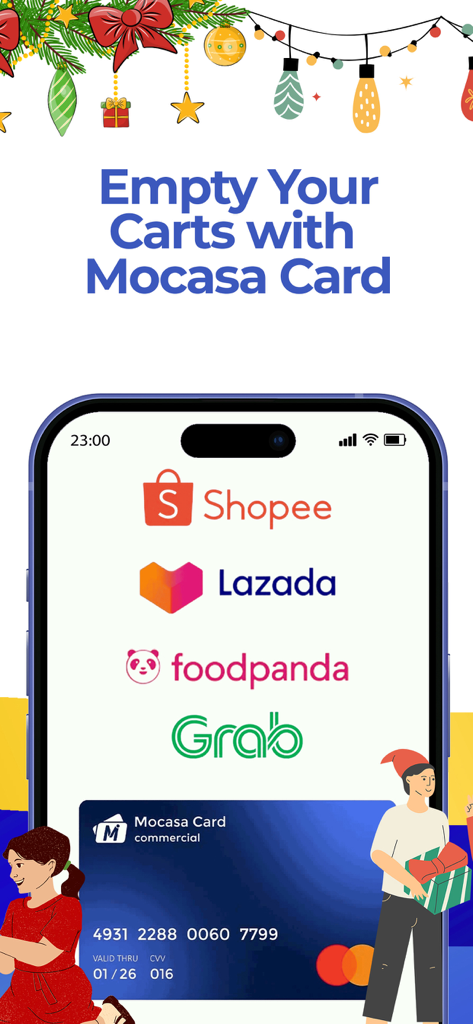 Mocasa virtual Mastercard for shopping on Shopee and Lazada