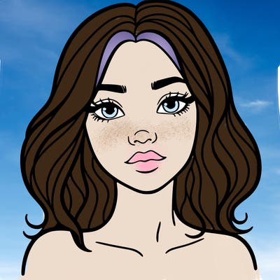 a woman with freckles