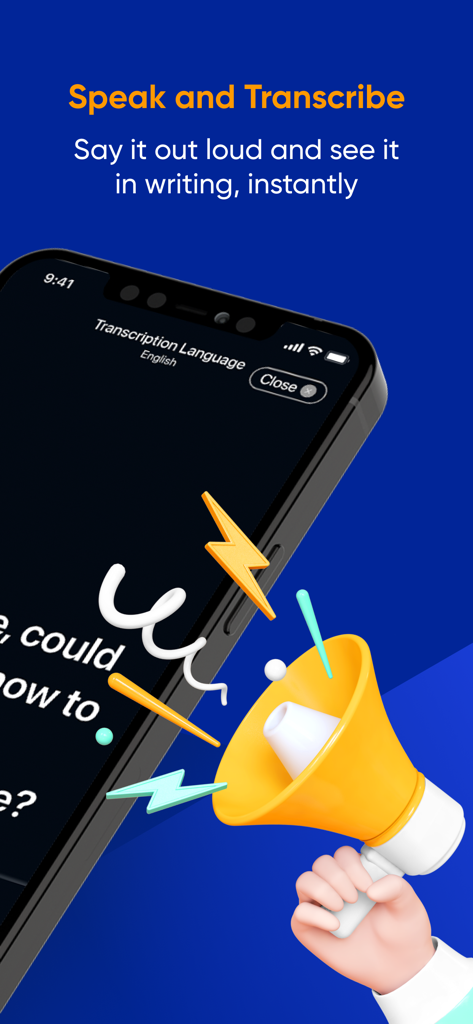 Deaf Transcribe:Speech to Text - Deaf Transcribe app interface showing real-time voice to text transcription for hearing impaired users.