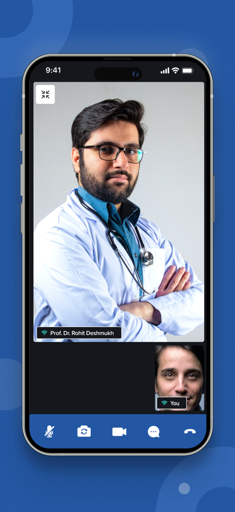 Aster Health - Video consultation between a doctor and a patient on the Aster Health app