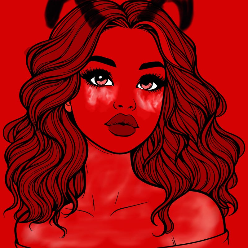 realistic girl with wavy hair and lips