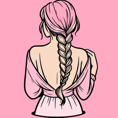 woman turning her back with a braid