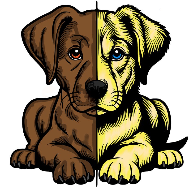 realistic dog split picture