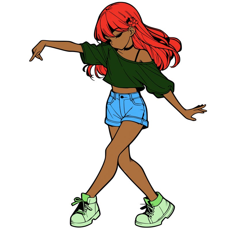 realistic girl danceing