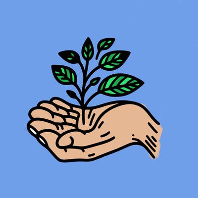 hand with plant
