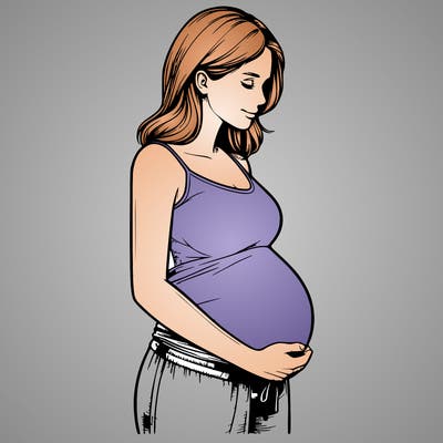 realistic pregnant person