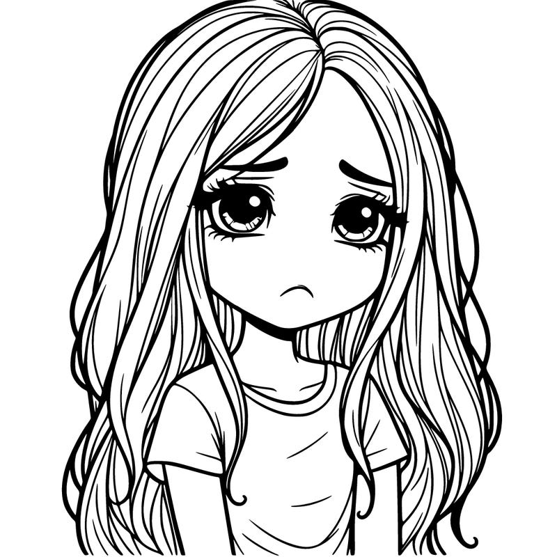 sad girl realistic