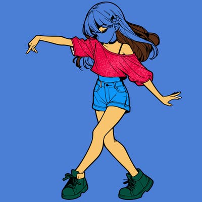 realistic girl danceing