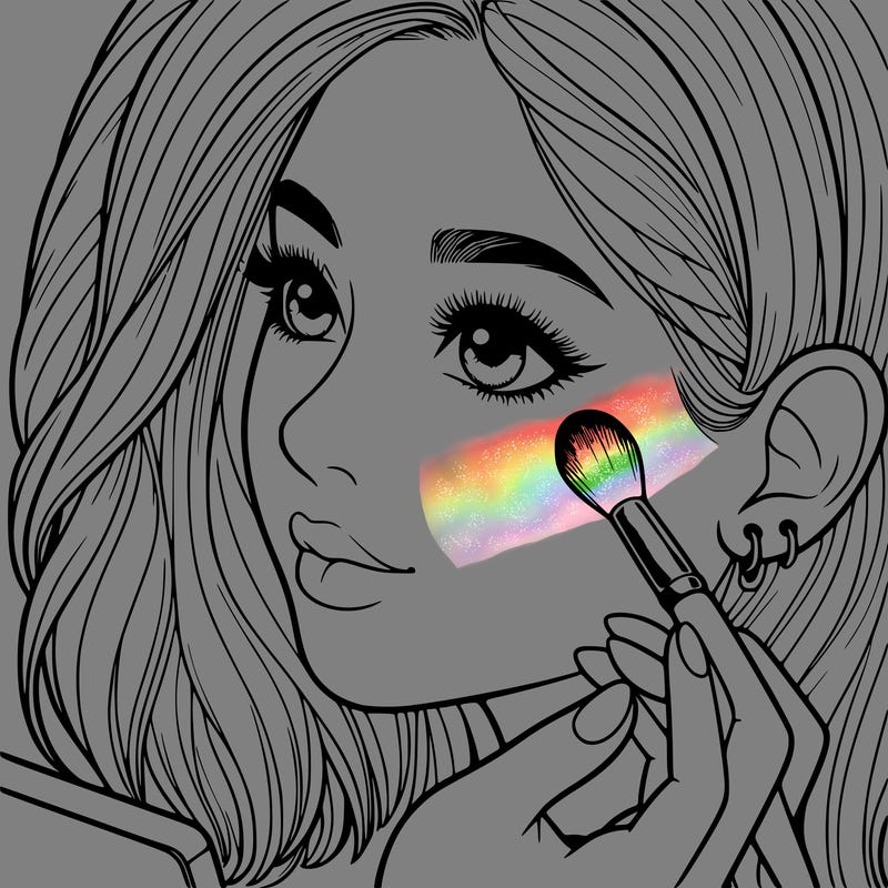 a realistic girl doing her makeup