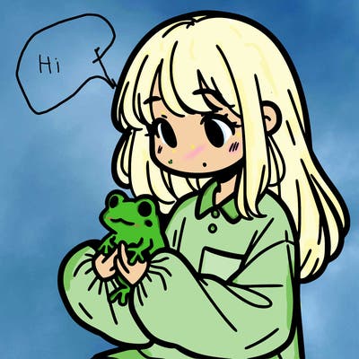 girl with long hair and a oversized shirt. and she is holding a frog