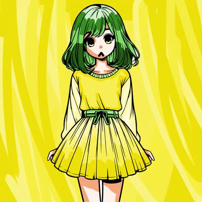 realistic girl with a skirt on