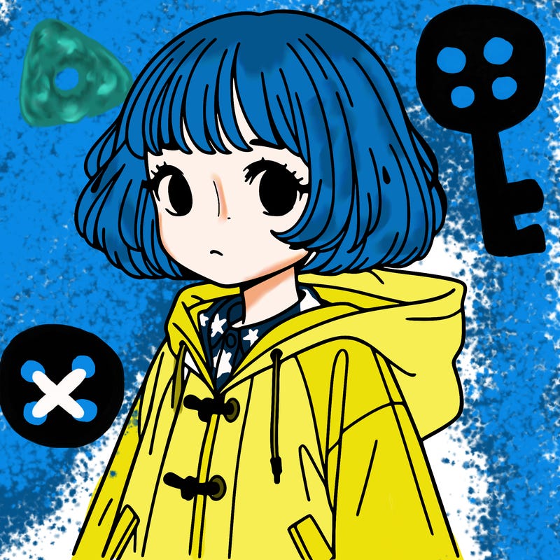 girl in raincoat with short hair