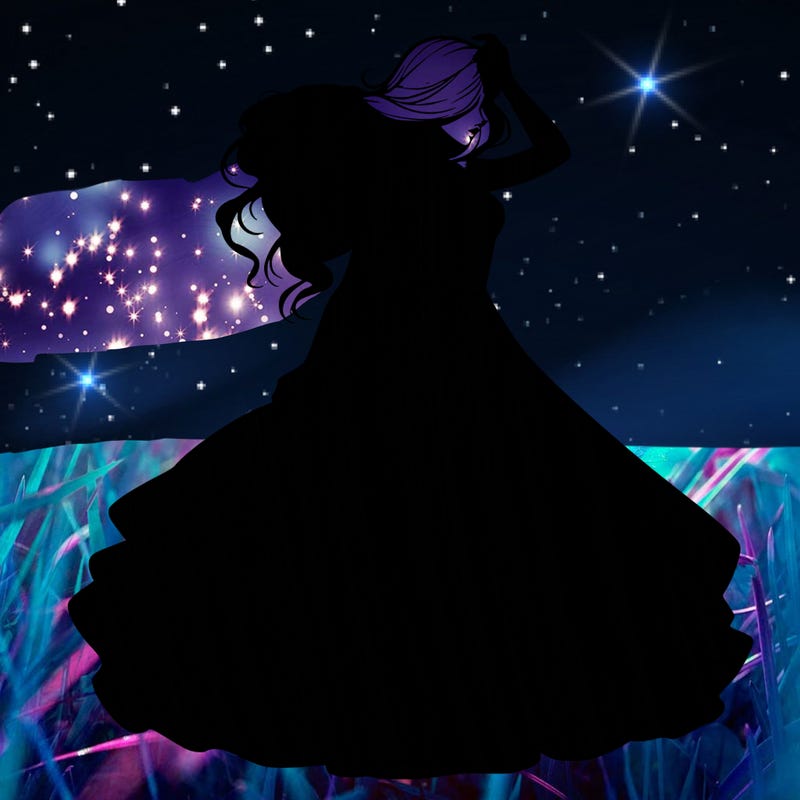 realistic woman with dress flowing in the wind