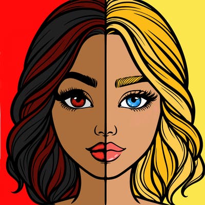 realistic girl split half