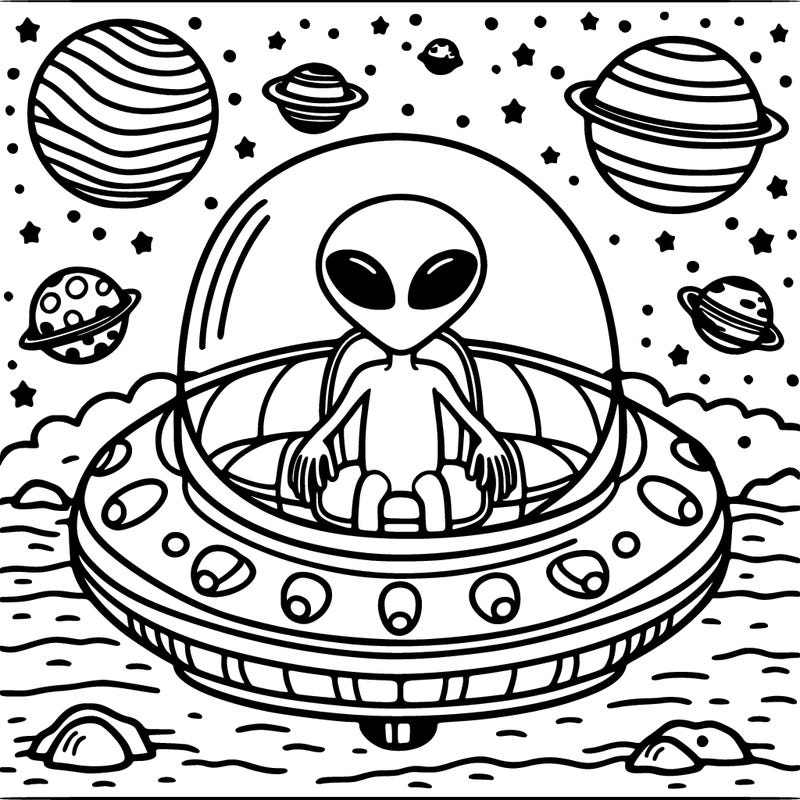 alien in a spaceship