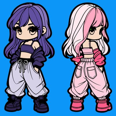 girl in crop top and baggy pants