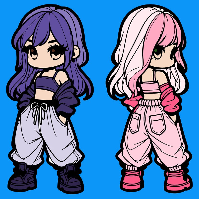 girl in crop top and baggy pants