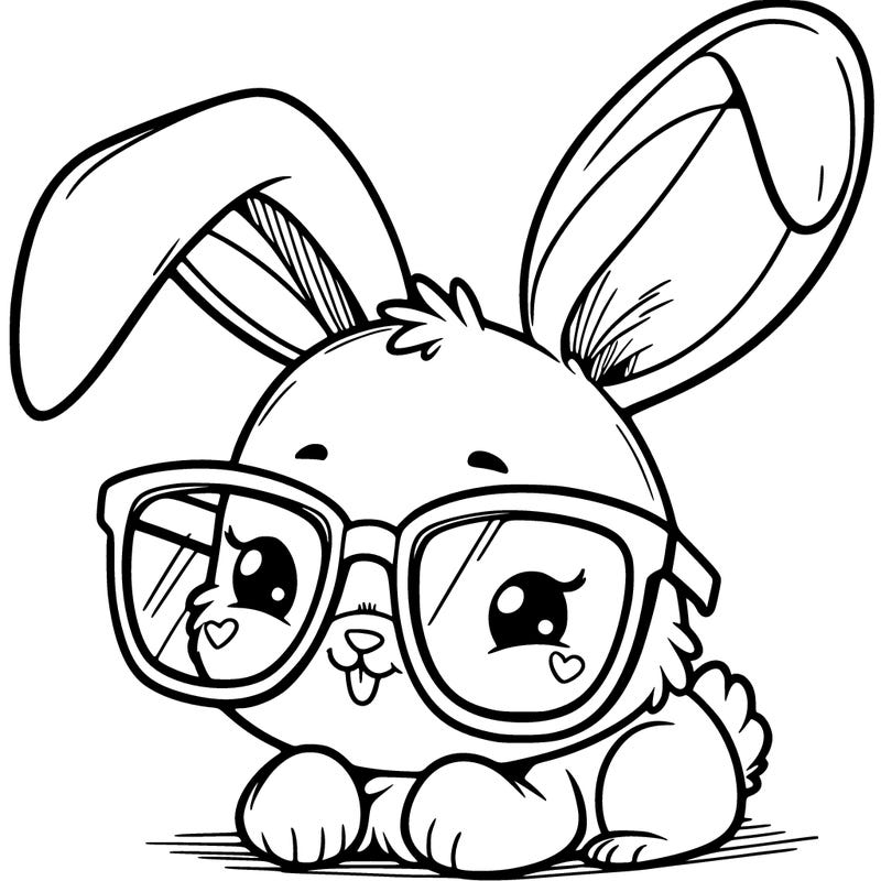 a bunny with giant glasses