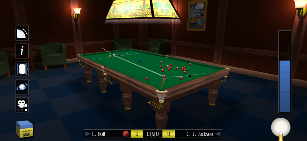 Pro Snooker 2026 - Uma simulação realista de partida de snooker em 3D com física de mesa detalhada e interface do jogador