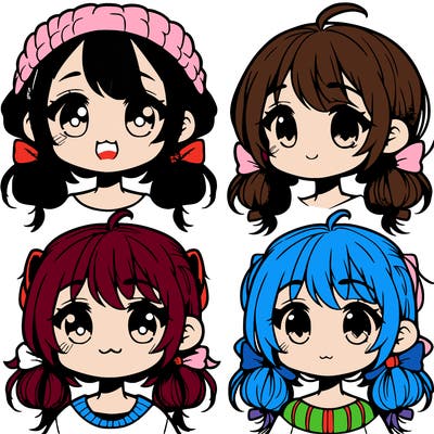 manga character girl kid