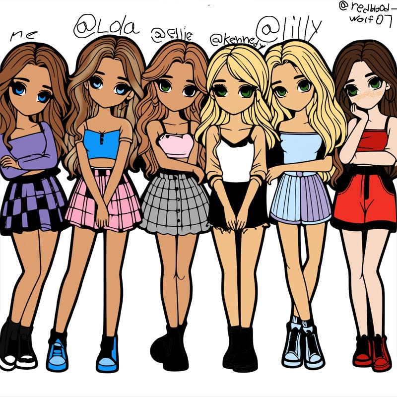a group of girls realistic
