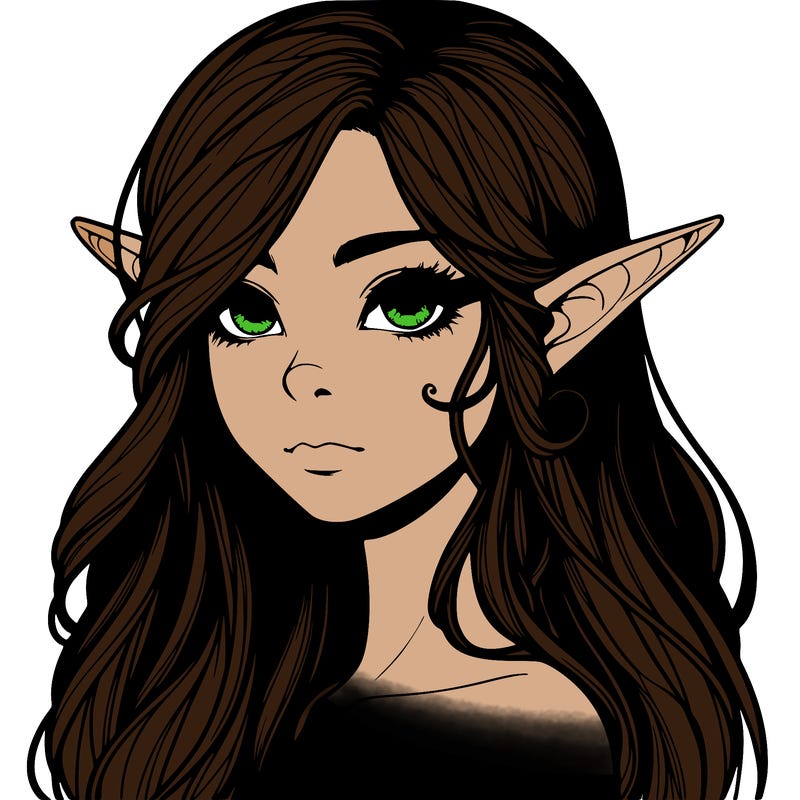 elf girl realistic dark fantasy
