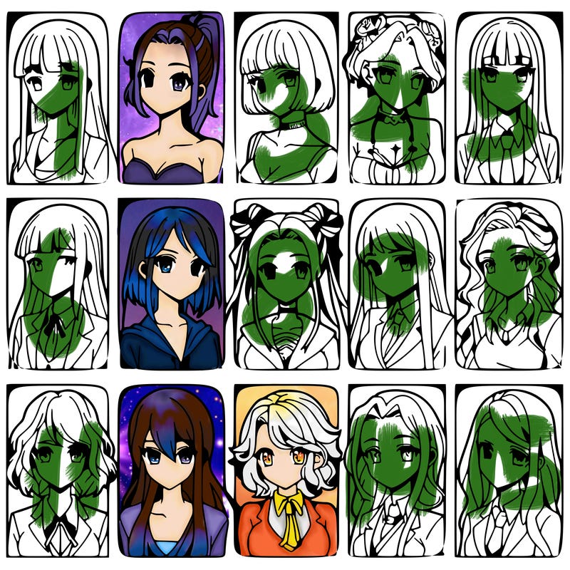 girls that look diffrent anime