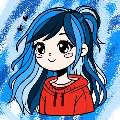 girl with blue hair
