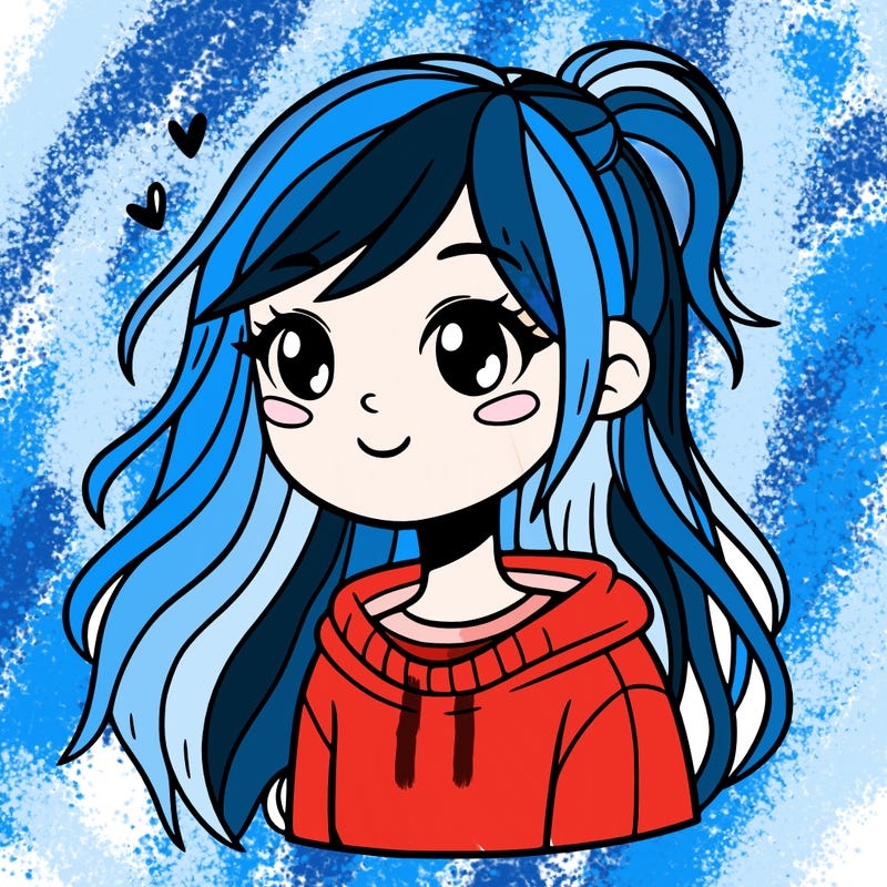 girl with blue hair