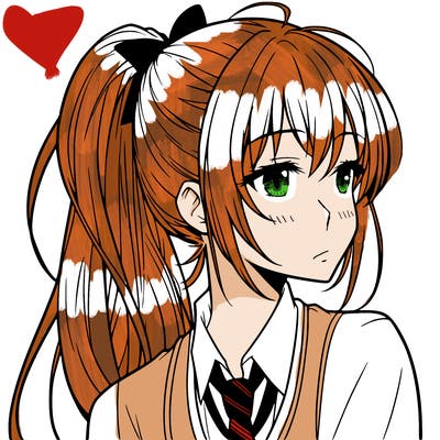 anime woman with a ponytail