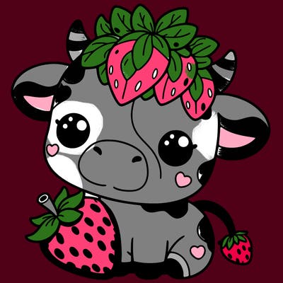 cute strawberry cow
