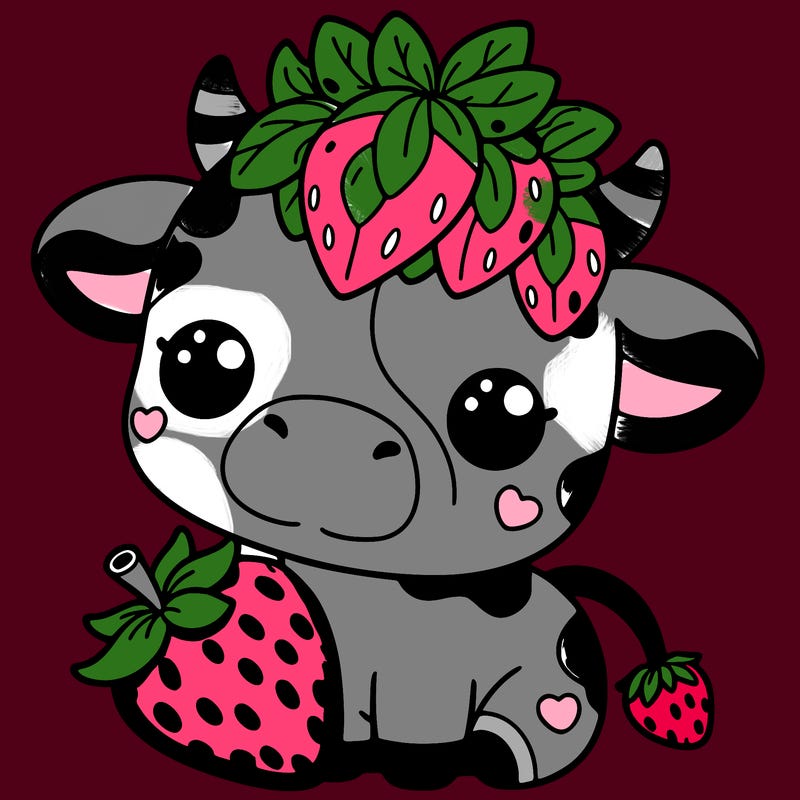cute strawberry cow