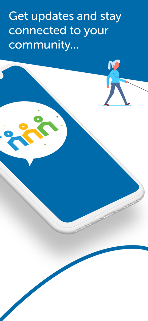 Go Icon Community App - Smartphone mockup displaying the Go Icon logo and community connection text