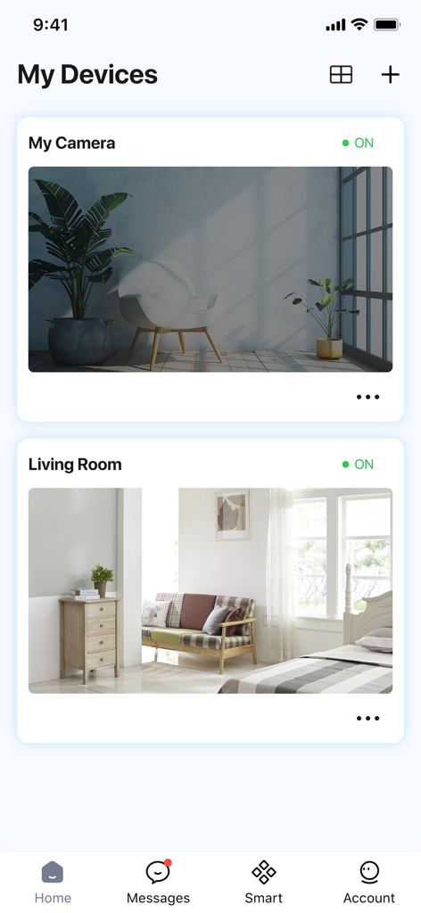 Foscam - Foscam mobile app interface displaying multiple live security camera feeds
