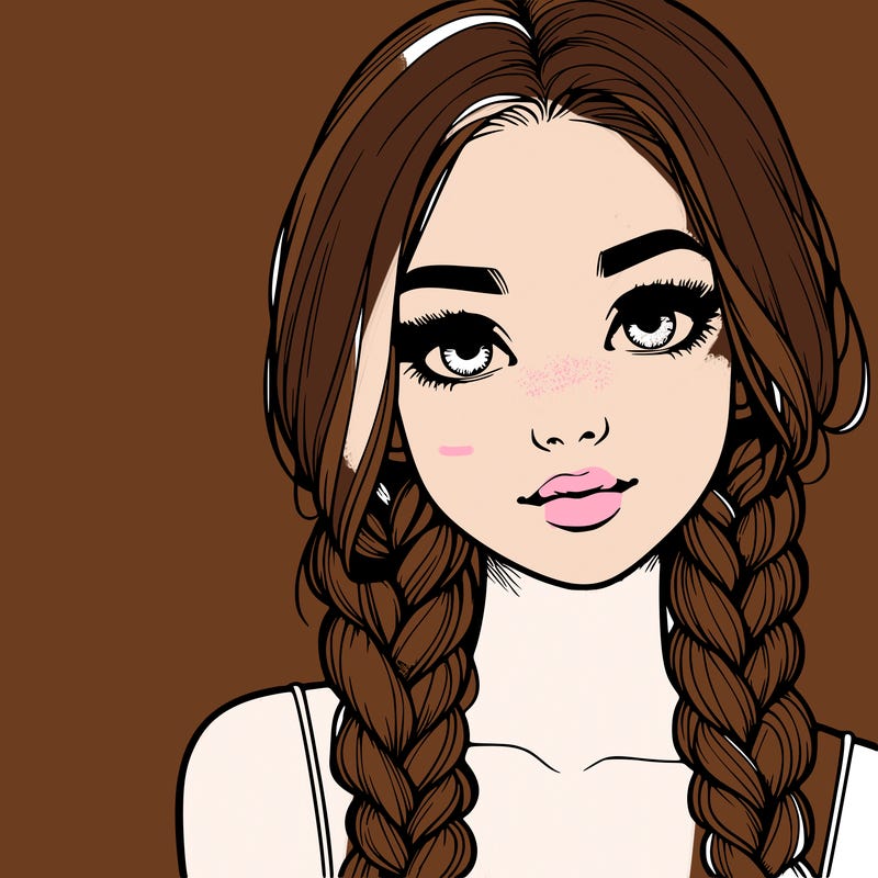 realistic girl with braids