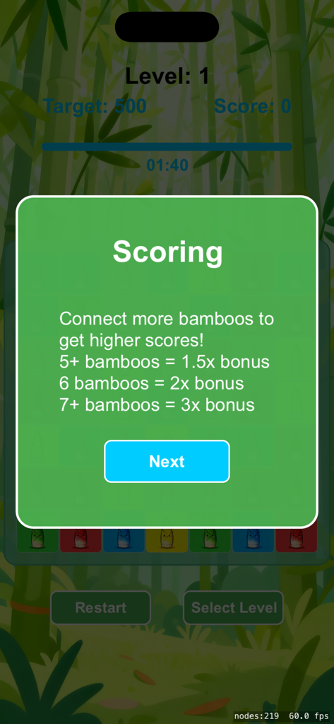 Panda Puzzle: Bamboo Garden - Scoring instructions for the Panda Puzzle Bamboo Garden mobile game