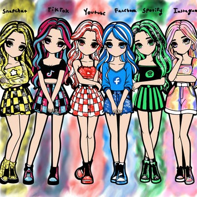 a group of girls realistic