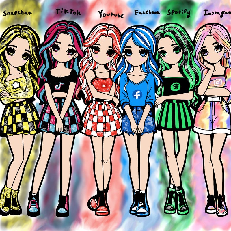 a group of girls realistic