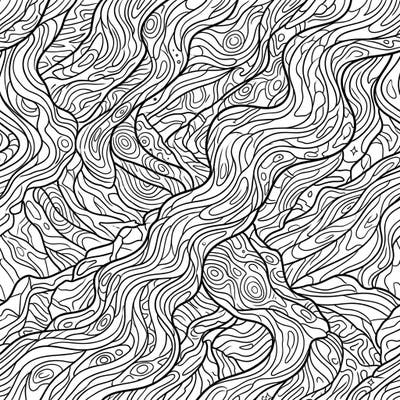 Explore the fascinating world of geological formations with this detailed adult coloring template inspired by dynamic basaltic lava flows. Dive into a meditative artistic journey as you bring this complex natural wonder to life with your chosen colors.