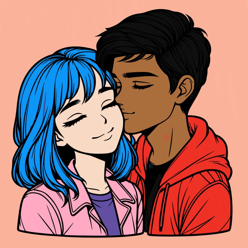 realistic girl and boy  love