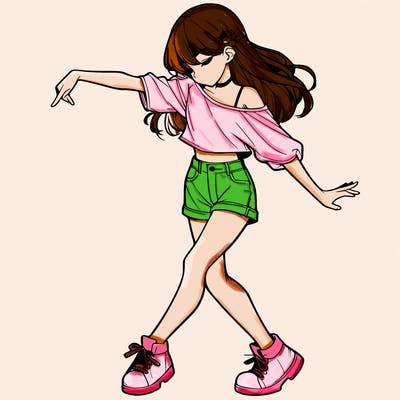 realistic girl danceing