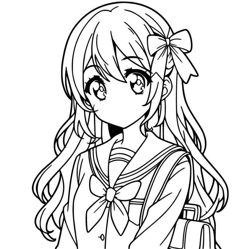 anime girl in school