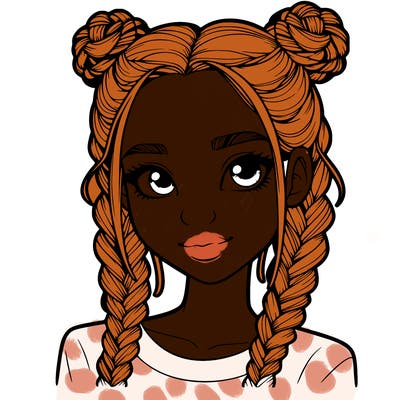 realistic girl with braids