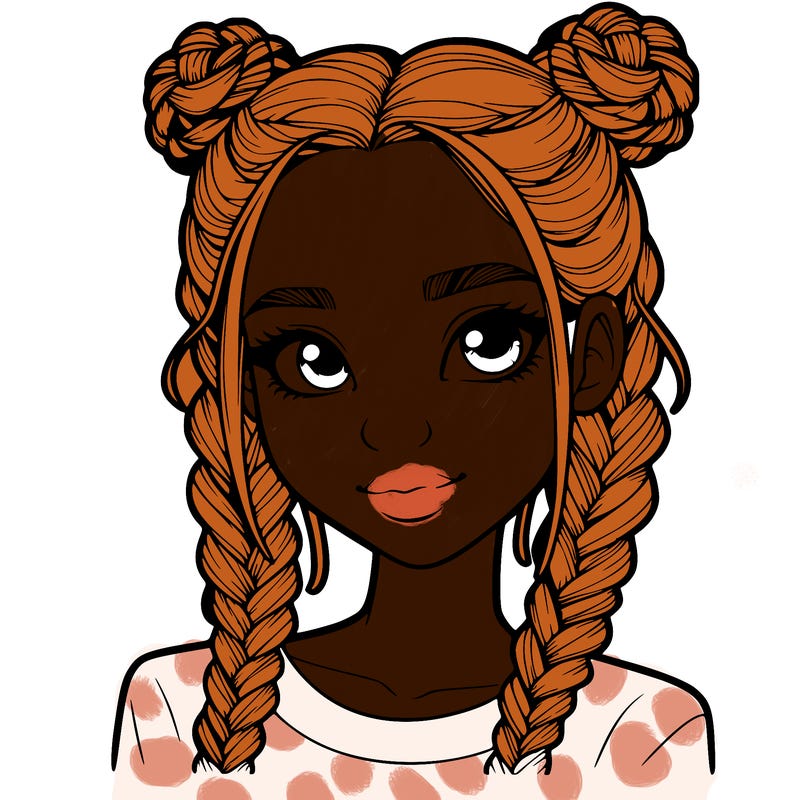 realistic girl with braids